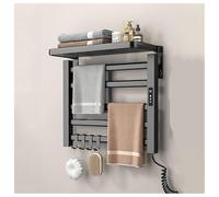 Sèche Serviette électrique avec écran LED/Minuterie/Température Ajustable, avec Température Constante 500x500mm,Black