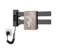 Sèche-Serviette Electrique Mural,2/4/8H Minuterie,écran Tactile LED | 80W Chauffe-Serviettes Température Réglable 50/60/70℃,45*18cm Sèche Serviette électrique,Chauffe Serviette Salle de Bain