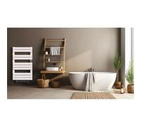 Sèche-serviette électrique sans fluide avec soufflerie 500W+1000W H.108,4xL60cm Bestherm HANAE blanc