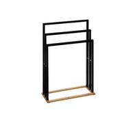 Seche serviettes avec 3 barres coloris naturel-Noir- Longueur 55 x profondeur 24 x hauteur 82 cm - -