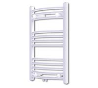 vidaXL Sèche-serviettes chauffage central incurvé 500x764 mm + connecteurs Blanc