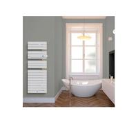 Radiateur électrique sèche-serviettes Allure 3 virtuose Mât à droite avec soufflerie 1750W - Blanc mat/chêne - THERMOR - 483097