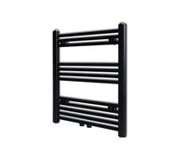 Sèche-serviettes eau chaude à rails droits Noirs de 600 x 764 mm