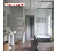 Sèche-serviettes eau chaude raccordement central 717W RIVA 4 blanc brillant - THERMOR 471608