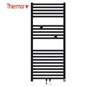 Sèche-serviettes eau chaude raccordement central 717W RIVA 4 noir carbone - THERMOR 471618