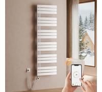 Sèche-Serviettes Électrique 1000W, Radiateur Salle de Bain 1599×500mm avec WiFi Thermostat LCD, Minuterie Programmable, Chauffe-Serviettes Mural Blanc