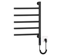 Sèche-serviettes électrique, à fixer au mur, avec réglage de température, de couleur noire, 220V, conforme aux normes européennes