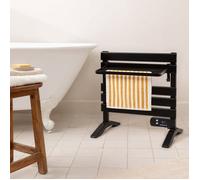 WARM TOWEL MINI - Porte-serviette Électrique À Suspendre Ou À Poser 150W Noir. Basse Consommation