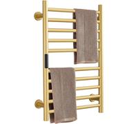 Sèche-serviettes électrique - Étagère chauffante pour serviettes - Sèche-serviettes - 10 barres en acier inoxydable - 50x80 cm - Argent