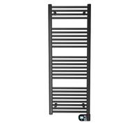 Sèche-serviettes électrique - FLOBAIN II - Inertie fluide - 750 W - Vertical - Noir - Programmable - Fonction Boost - Détection