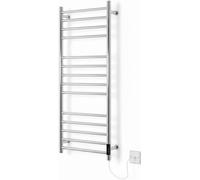 Sèche-serviettes électrique Greened House, en acier inoxydable, finition miroir, série Siena, à fixer au mur, dimensions : H1000 mm x L400 mm
