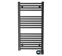 Sèche-serviettes électrique - Inertie fluide - 500 W - Vertical - Noir - Programmable - Fonction Boost - Détection fenêtre ouverte