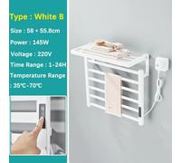 Sèche-serviettes électrique - Modèle B 8004 - Montage mural pour salle de bain - Écran numérique - Thermostat tactile - Aluminium étanche IPX4 - Blanc