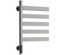 Sèche-serviettes électrique mural | Sèche-serviettes pivotant à 180°, panneau tactile, support en acier inoxydable pour salle de bain(Gray,5 rods)