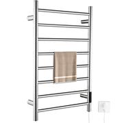 Sèche-serviettes électrique QL avec minuterie, support de serviettes électrique à fixer au mur, température intelligente et réglable, 170W, acier inoxydable, pression maximale 8 bars, dimensions 800x5