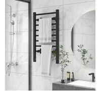 Sèche-serviettes électrique sur pied ou mural 150 W 8 barres minuterie 2-4 h 53 x 35 x 90 cm noir