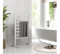Sèche-serviettes électrique sur pied ou mural 150 W 8 barres timer 2-4 h 53 x 35 x 90 cm argent