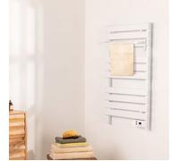 Sèche-serviettes électrique - WARM TOWEL - 500W - Mural ou au sol - Minuterie 8h - Écran LCD