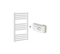 Sèche-Serviettes MAHANA Droit Mixte 514W + kit Elec 500W en acier blanc - - MAH5001238DM
