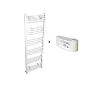 Sèche-Serviettes MAHANA Galbé Mixte 728W + kit Elec 500W en acier blanc - - MAH6001496GM