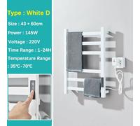 Sèche-serviettes pour salle de bain - Radiateur sèche-serviettes électrique D 4360 - Écran numérique - Thermostat tactile - Montage mural - Aluminium - Étanchéité IPX4 - Blanc
