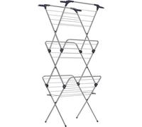 Séchoir à linge compact et pliable en acier, 46 x 70,5 x 155 cm, longueur 20 m, pour l'intérieur et l'extérieur, gris