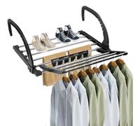 Séchoir à linge de balcon - Inox - 50 cm - Pliable - Noir