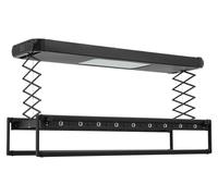 Séchoir à linge électrique à fixation au plafond - Wäschelift - Capacité de charge de 35 kg - Longueur 130–215 cm - Descente de 110 cm - Télécommande d'une portée de 20 m - 8 barres - Noir