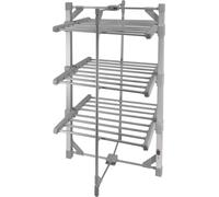 Séchoir à linge électrique chauffant, 3 niveaux, 21 m, capacité de 15 kg, 50-55 °C, 220 W, d'intérieur, pliable, mobile, 6 étagères, 24 barres, économe en énergie, séchage rapide, housse de protection