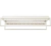 Séchoir à linge électrique de plafond - Séchoir à linge escamotable - Capacité de charge de 35 kg - 8 barres - 2 lampes LED, télécommande d'une portée de 20 m - 138 × 37 × 21,5 cm - Blanc laiteux
