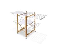 VOUNOT® Séchoir à linge extensible, peu encombrant, sur pied, longueur de séchage 30m Blanc