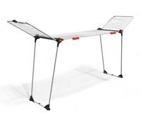 Séchoir à linge extensible en acier peint, avec porte-chaussettes et roulettes, d'une longueur de 30 mètres, extensible de 117 à 205 cm