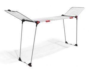 Séchoir à linge extensible en acier peint, avec porte-chaussettes et roulettes, d'une longueur de 30 mètres, extensible de 117 à 205 cm