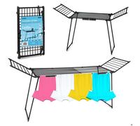 Séchoir à linge extensible - JANSHOP - 27 m de séchage - Noir - Pieds antidérapants - Pliable - Compact