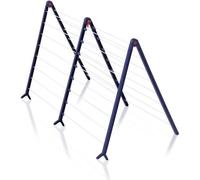 Séchoir à linge extensible Leifheit Pegasus V Duo 81702, 19m d'étendage, adaptable baignoire, blanc et bleu