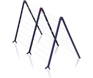 Séchoir à linge extensible Leifheit Pegasus V Duo 81702, 19m d'étendage, adaptable baignoire, blanc et bleu