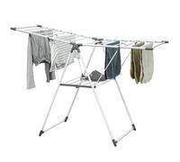 Séchoir à linge - HOMCOM - bras articulés réglables - utilisation intérieure - en métal - 156,5 x 61,5 x 97 cm - blanc