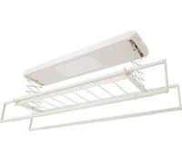 Séchoir à linge intelligent - Séchoir électrique à linge suspendu au plafond - Éclairage LED - Télécommande 20 m - Charge maximale 35 kg - Réglable de 130 à 215 cm - Extensible, pliable - Blanc