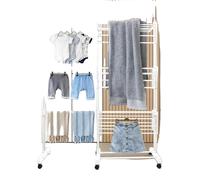 Séchoir à linge, largeur extensible, acier inoxydable résistant, blanc, XXL-b