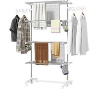 Séchoir à linge mobile - tour de séchage avec ailes latérales - pliable sur 3 ou 4 niveaux
