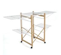 KITCHEN MOVE Sechoir à linge USHUAIA modulable multifonction GRANDE CAPACITÉ L178xl61xH105 en Acier imitation bois