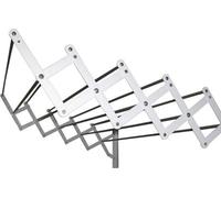 Séchoir à linge mural blanc extensible avec 10 cordes à linge en aluminium 140 cm acier 140 x 78 x 26,5 cm