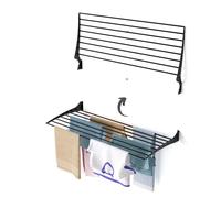 Séchoir à linge mural en aluminium, pour l'intérieur et l'extérieur - Foxydry Fold 116 cm noir
