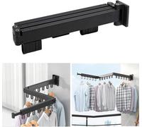 Séchoir à linge mural - Extensible et pliable - Noir