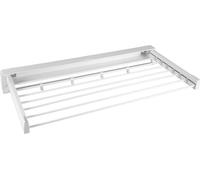 Séchoir à linge mural - Séchoir pliable et extensible - 9 barres - Aluminium - 2 kg par barre - 84 × 43,5 × 6 cm - Blanc