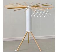 Séchoir à linge Octopus multi-pôles, capacité 70 lb, support trépied pliable, pour balcon, intérieur et extérieur, organisateur de garde-robe Wood-A