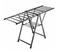 Séchoir à linge pliable à 2 étages avec ailes réglables | Portant à linge pliable à plusieurs niveaux avec ailes réglables pour un séchage efficace du linge n'importe où
