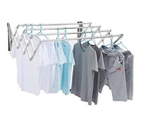 séchoir à Linge Pliable, Étendoir à Linge Pliant avec Crochets Serviettes, étendoir Mural Extensible et rétractable(100cm)