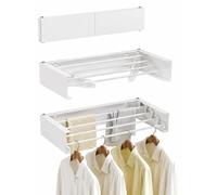 Séchoir à linge pliable - Mural - 50 cm - Blanc - Intérieur et extérieur