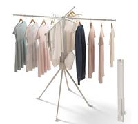 Séchoir à linge - Séchoir sur pied à trois pieds - Version améliorée - Pliable - Extensible - Acier au carbone - Pour l'intérieur/l'extérieur - Vert clair